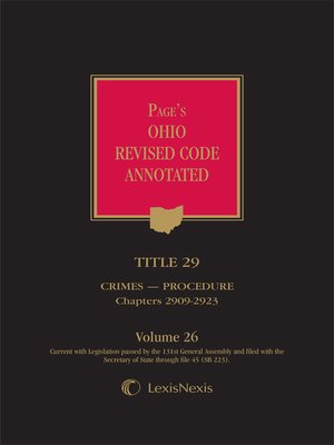 cover image of Page's Ohio Revised Code Annotated